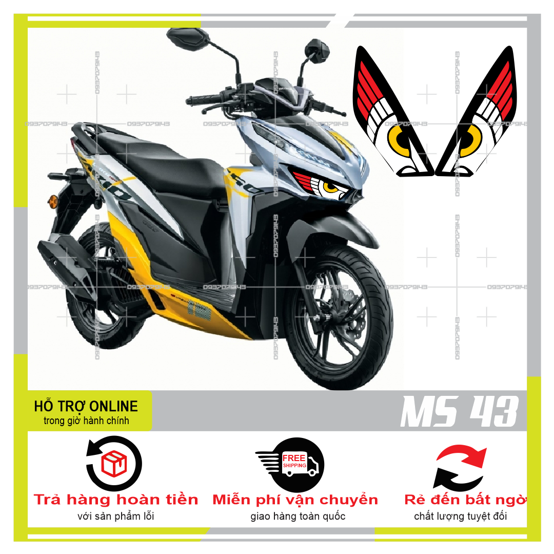 TEM DÁN ĐÈN SƯƠNG MÙ XE VARIO 2020 (DECAL TRONG SUỐT) MS 43
