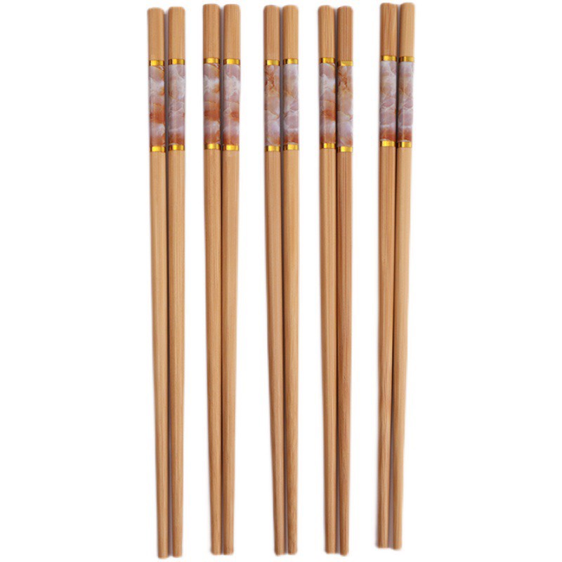 Bộ 10 đũa tre ăn cơm vân đá kháng khuẩn cao cấp Bamboo