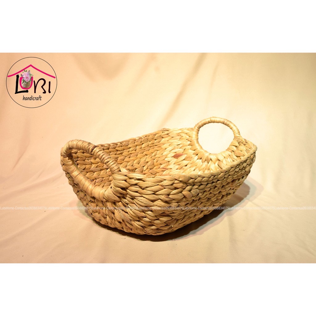 [Lubi Home] - Giỏ đựng đồ đan lục bình oval xinh xắn