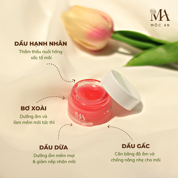 Combo Tẩy Da Chết - Dưỡng Hồng Môi Mộc An