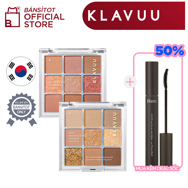 Bảng phấn mắt 9 màu KLAVUU Easy Mood Maker Shadow Palette 7.8g