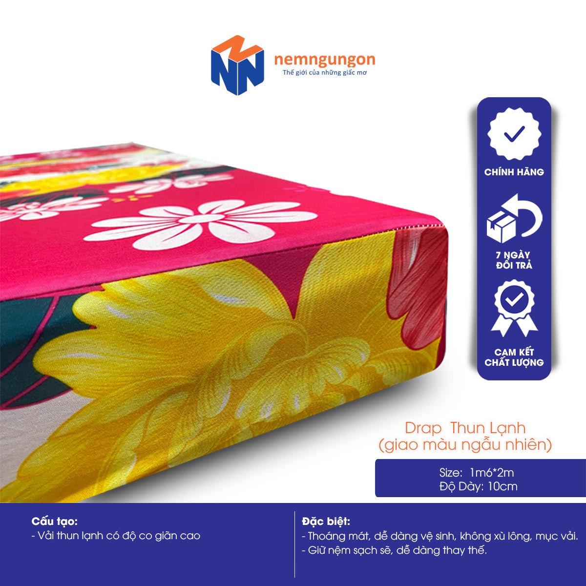 Ga thun lạnh Hàn Quốc cho nệm dày 10 phân - đủ kích thước