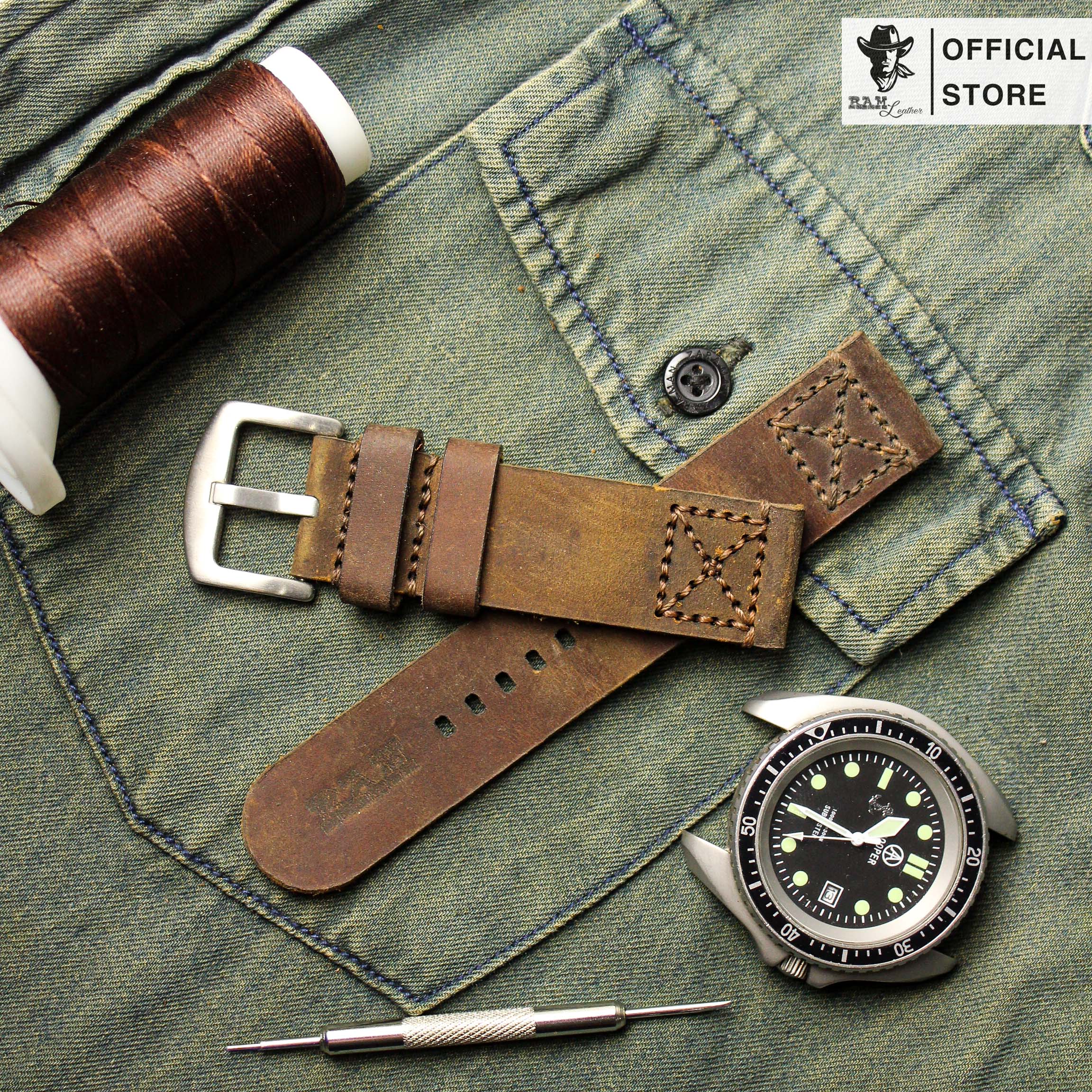 WATCH STRAPS DOUBLE COW LEATHER REAL