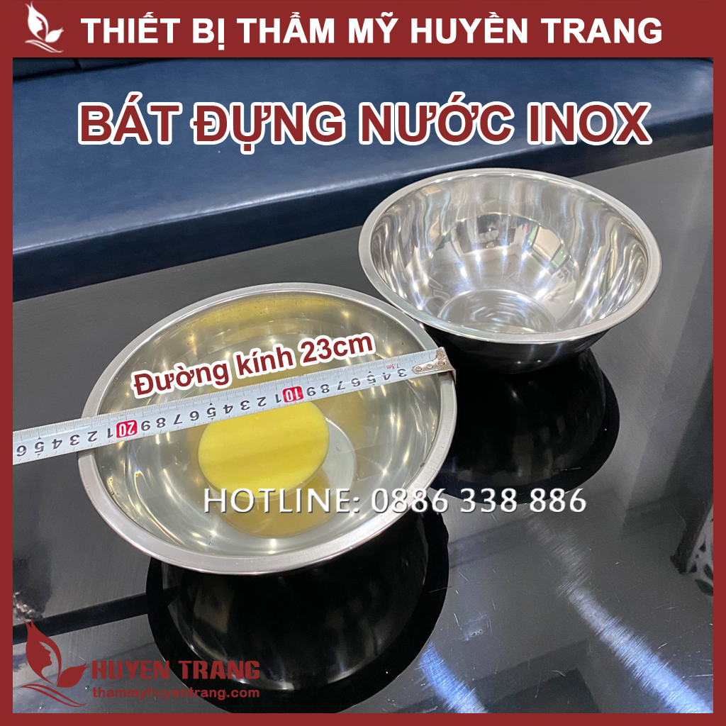 Bát Đựng Nước Cho Spa Inox 304 Miệng Rộng 22cm