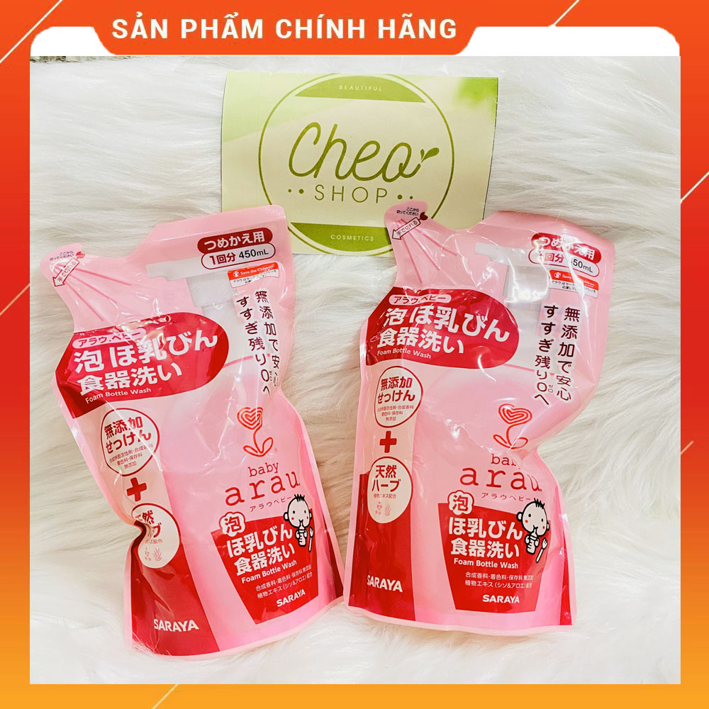 [HCM]Nước rửa bình arau Nhật 450ml dạng túi