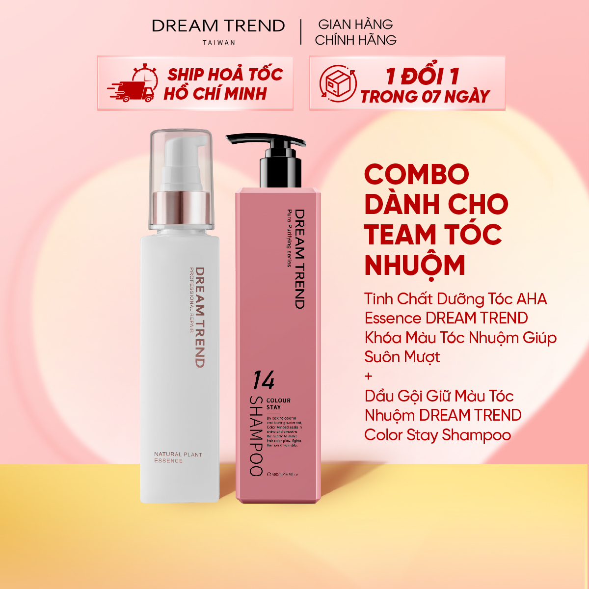 Combo Dưỡng tóc và dầu gội DREAM TREND Giữ Màu Tóc Nhuộm