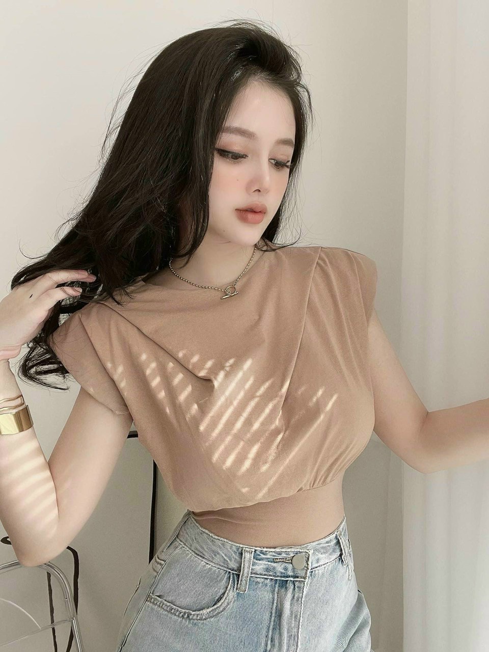 Áo Croptop Đổ Ngực Bo Eo Tay Cánh Tiên Xinh Xắn TTKXA0121