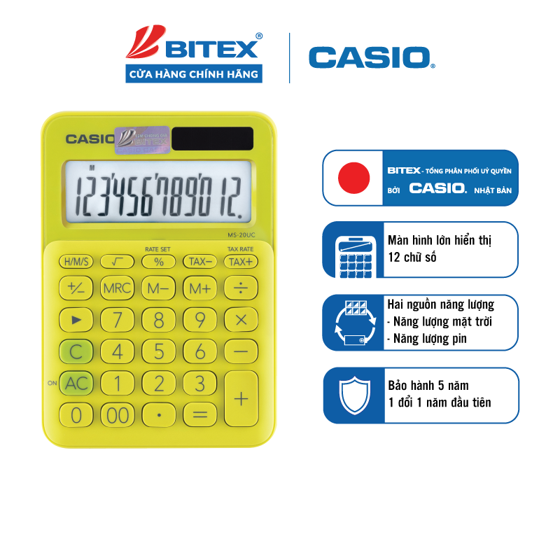 Máy tính CASIO MS-20UC NHIỀU MÀU