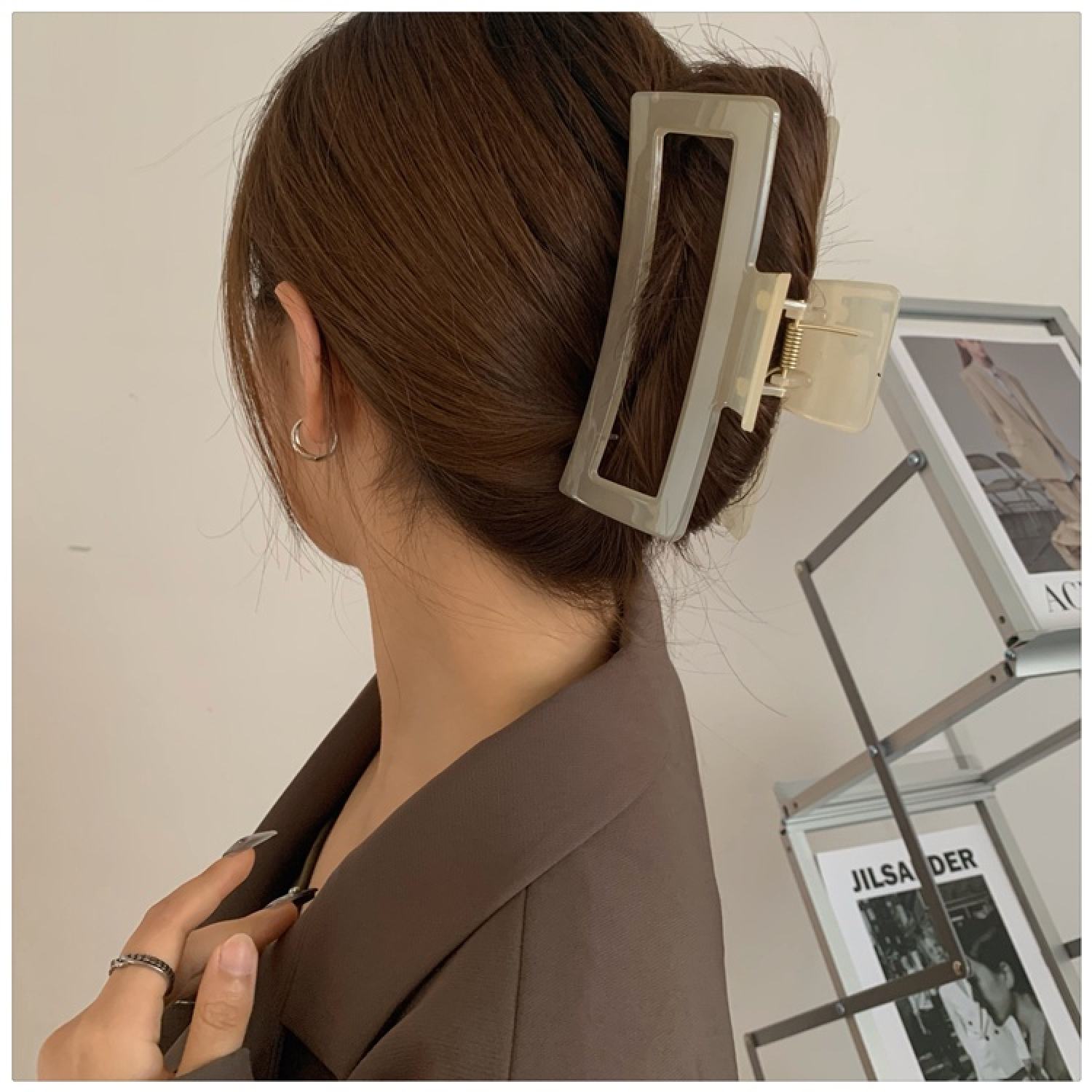 Kẹp Tóc Càng Cua Màu Thạch Siêu Lớn 13cm Dành Cho Tóc Dày