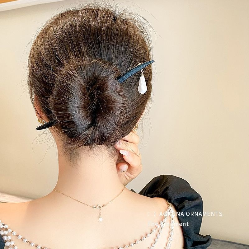 (Mới ) Trâm cài tóc gỗ đính hạt phong cách cổ điển Tatitava