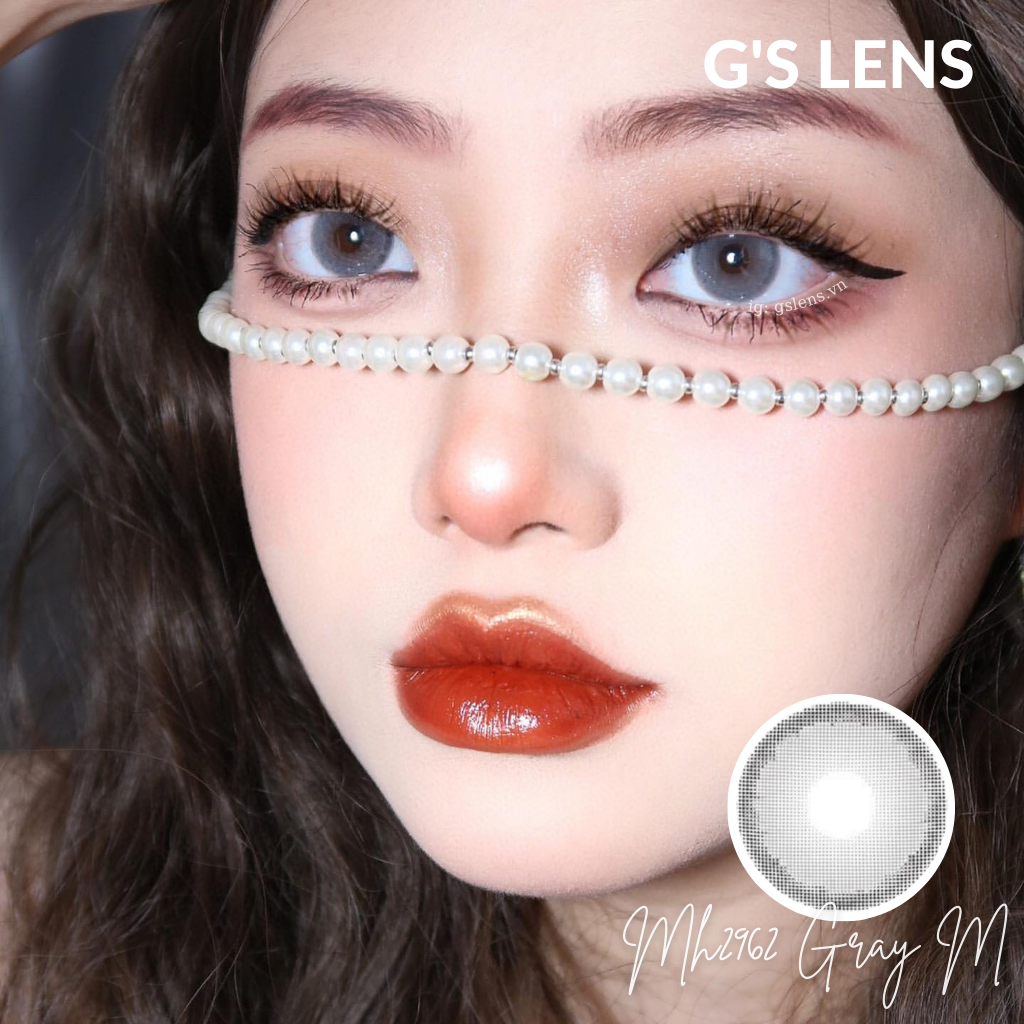 Lens Mắt Kính Áp Tròng Xám Tây Giãn Vừa Size M 14.5mm Có 0 Đến 6 Độ Cận Mh2962 Gray -  G'S LENS