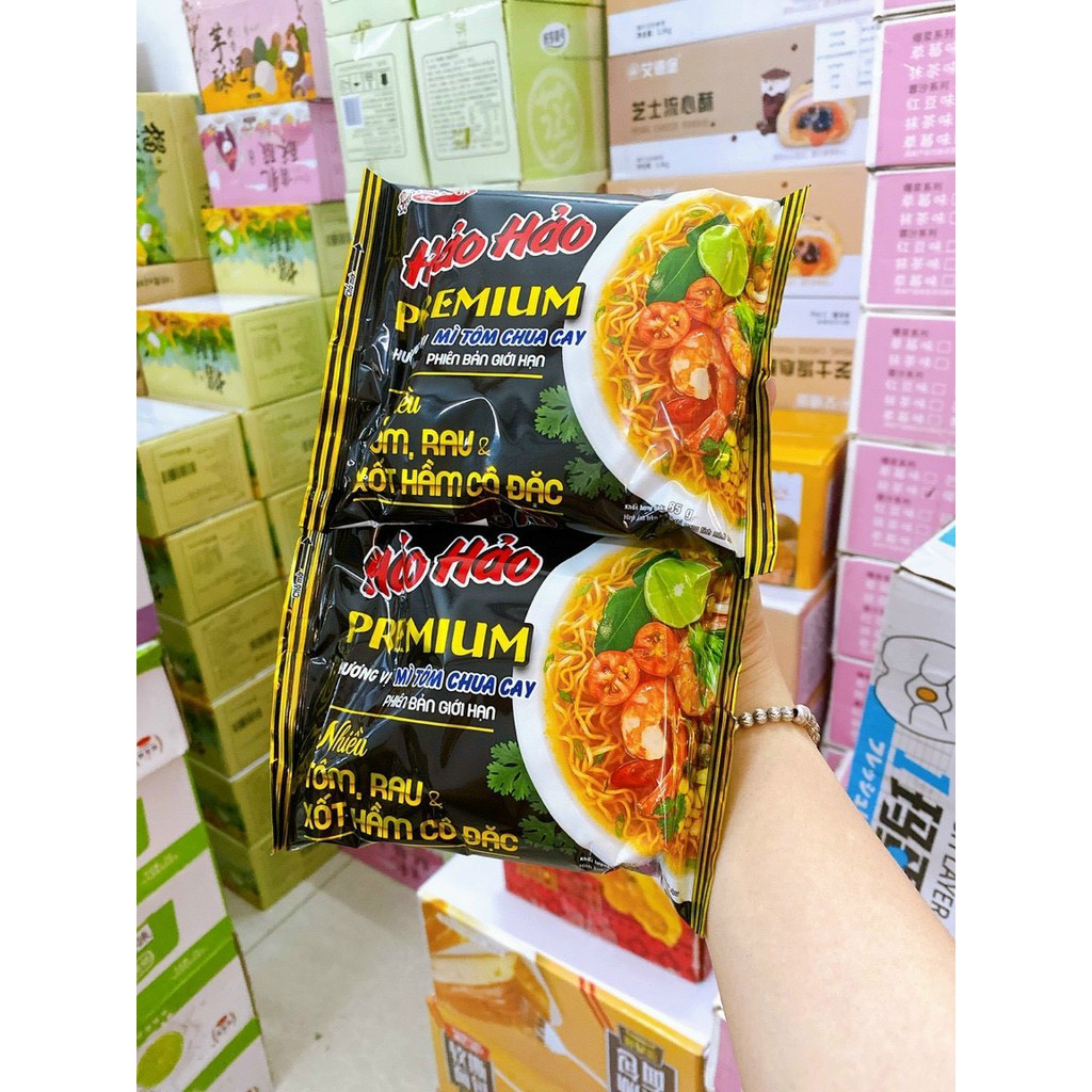 Thùng 16 Gói Mì Hảo Hảo Premium Vị Tôm Chua Cay (16 Gói X 90g)