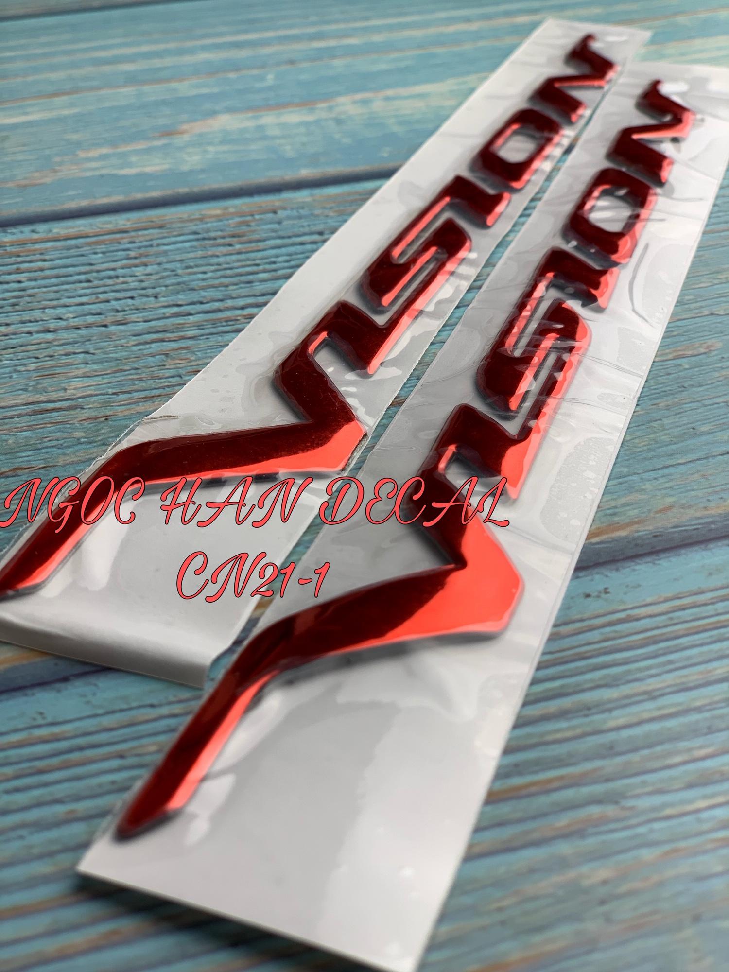 [HCM]Cặp chữ crom Vision 2012-15 màu đỏ -- NGỌC HÂN DECAL