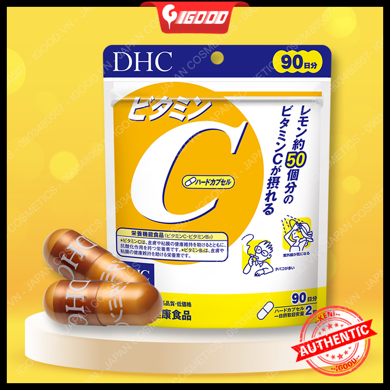 (Có quà tặng kèm) Viên uống vitamin C DHC Hard Capsule Nhật Bản
