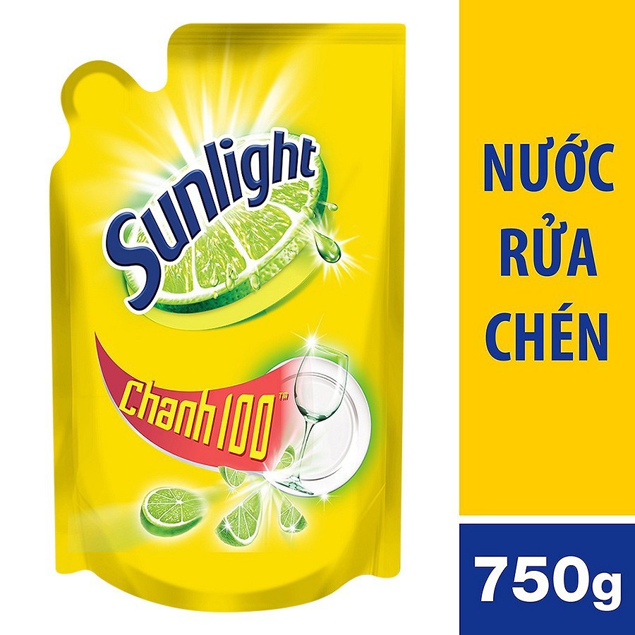 Nước Rửa Chén Sunlight Hương Chanh 100 Túi 1.4KG