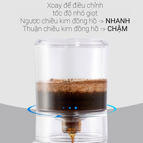 Bộ pha cà phê đá lạnh Cold Drip hình trụ 800ml Cafede Kona
