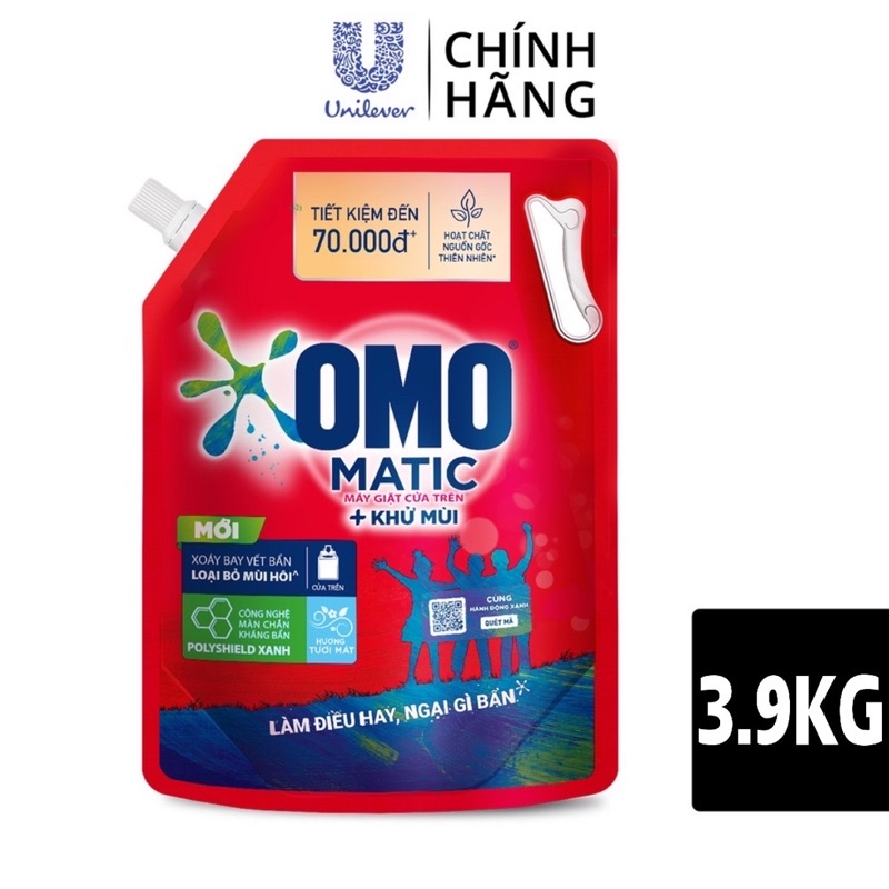 [HSD 0226] Nước Giặt OMO Matic Túi 3.6kg/ 3.9kg