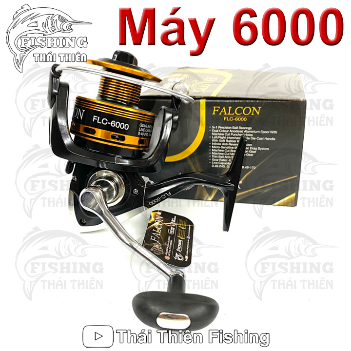 Máy Câu Cá Pioner Falcon (Nồi Cước Kim Loại, Tay Quay Kim Loại Vặn Ren)