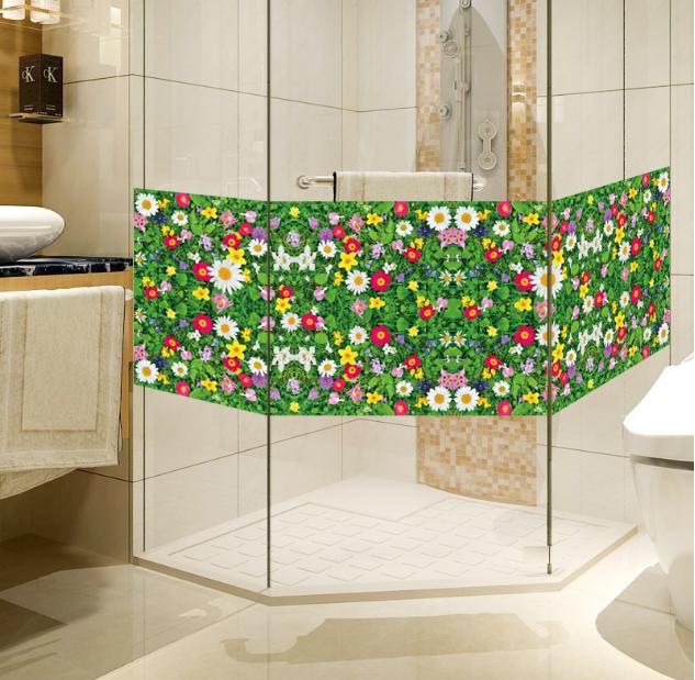 Decal trang trí Thảm Cỏ Hoa Cúc sắc màu 02