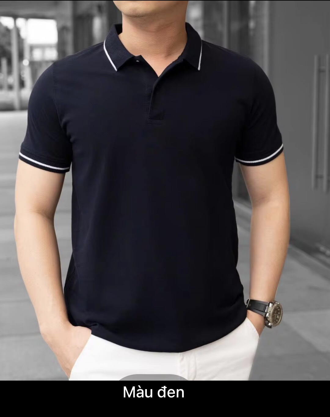 Áo thun nam Polo sọc