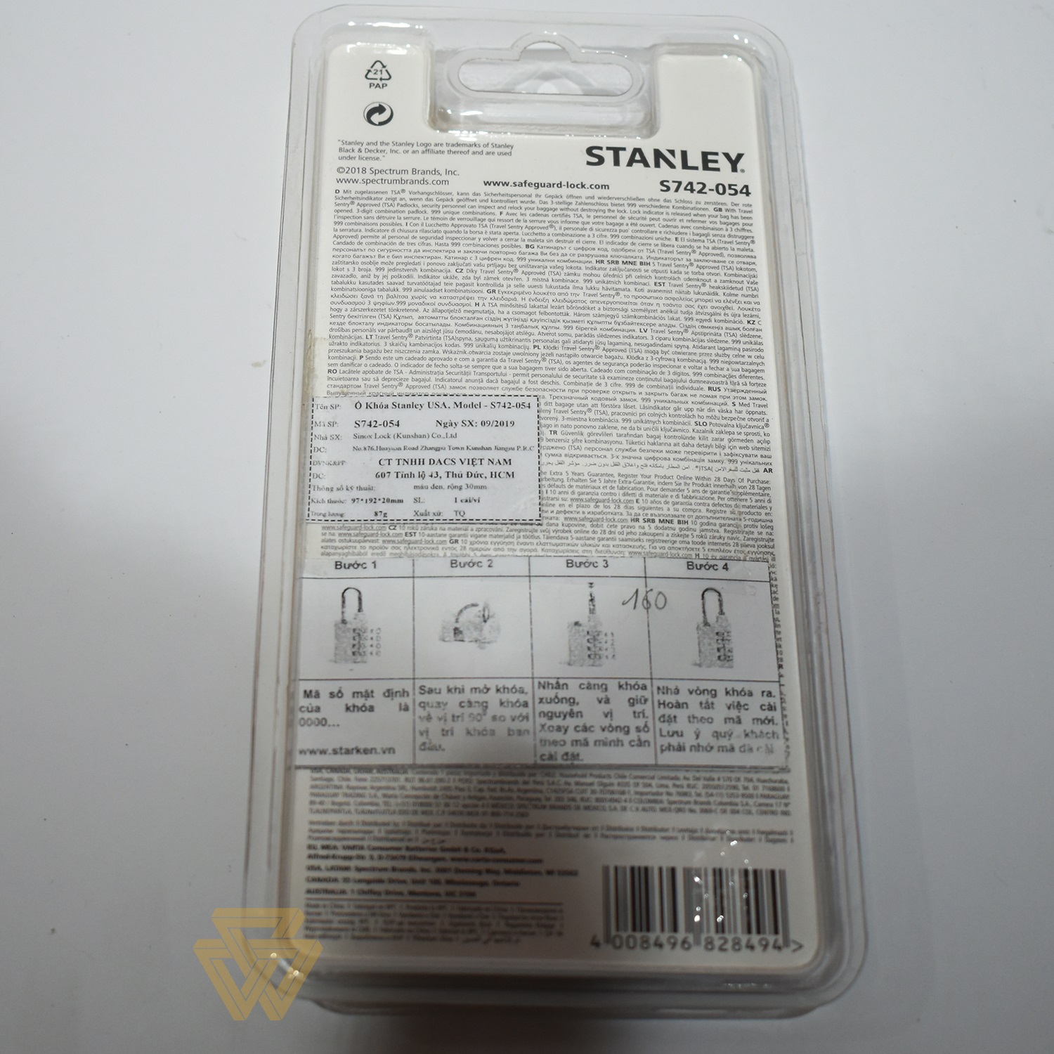 Ổ Khóa 3 Mã Số 30mm Stanley S742-054