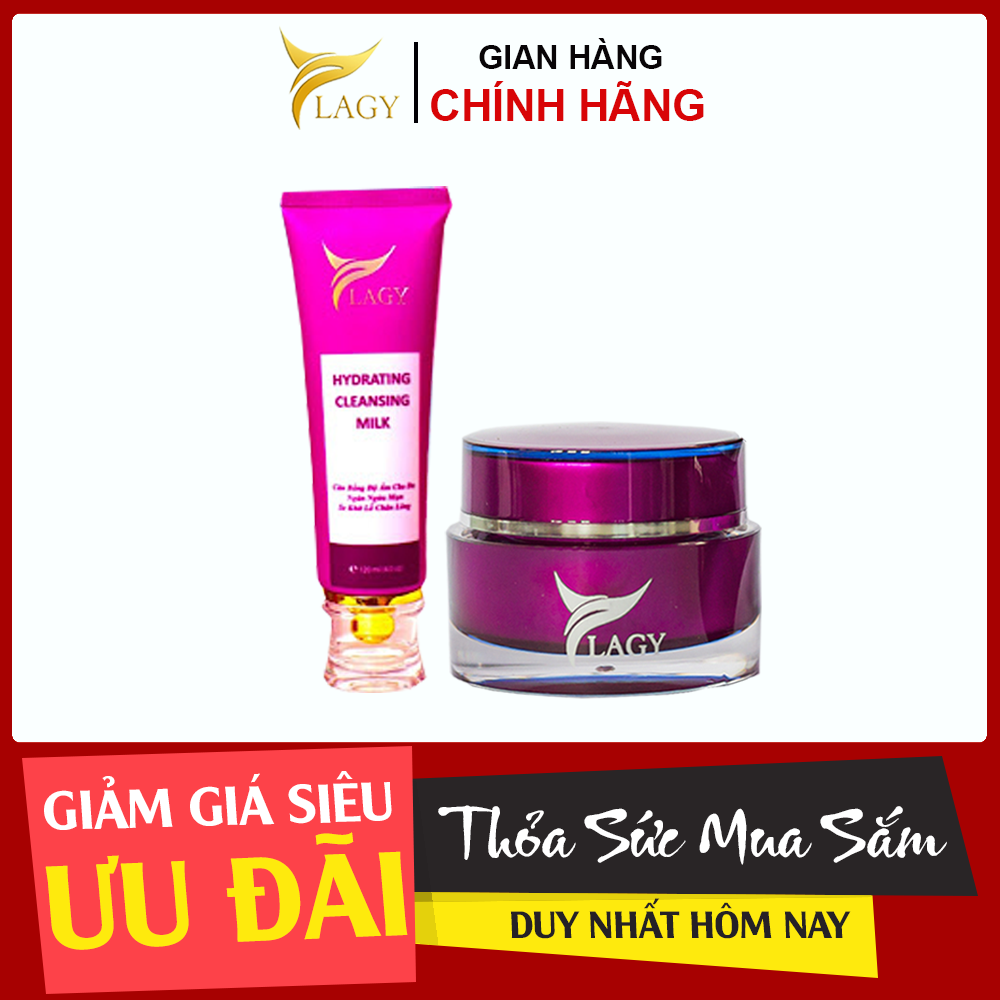 Combo Kem face trắng da, Loại bỏ thâm nám YLAGY và Sữa rửa mặt olive