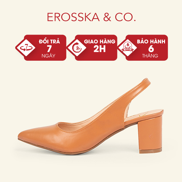 Giày cao gót slingback Erosska thời trang nữ kiểu dáng basic màu bò - EH015