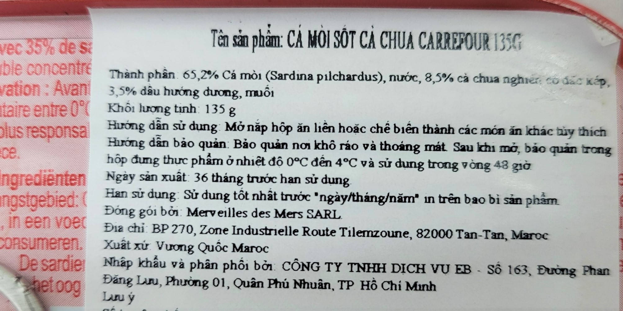 [Hộp 135g – ĐỎ] CÁ MÒI XỐT CÀ CHUA Classic [Morocco] CARREFOUR Sardines In Tomato Sauce (atp)