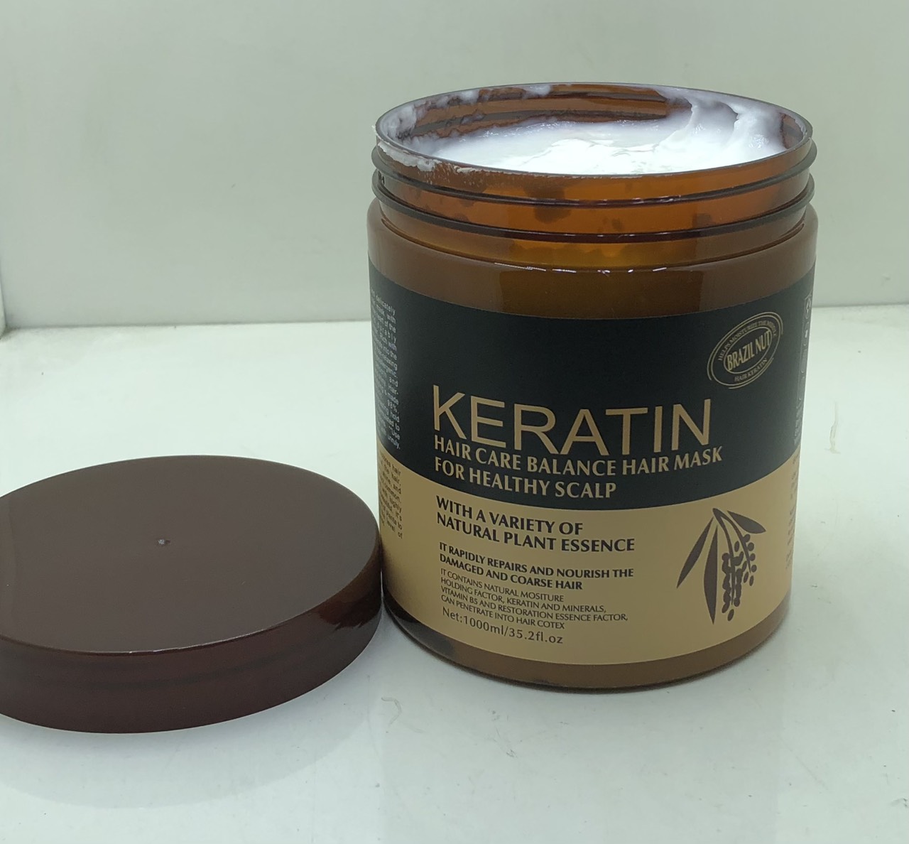 [Phục hồi tóc hư tổn]Kem ủ tóc KERATIN COLLAGEN 1000ML LAVENDER BRAZIL NUT