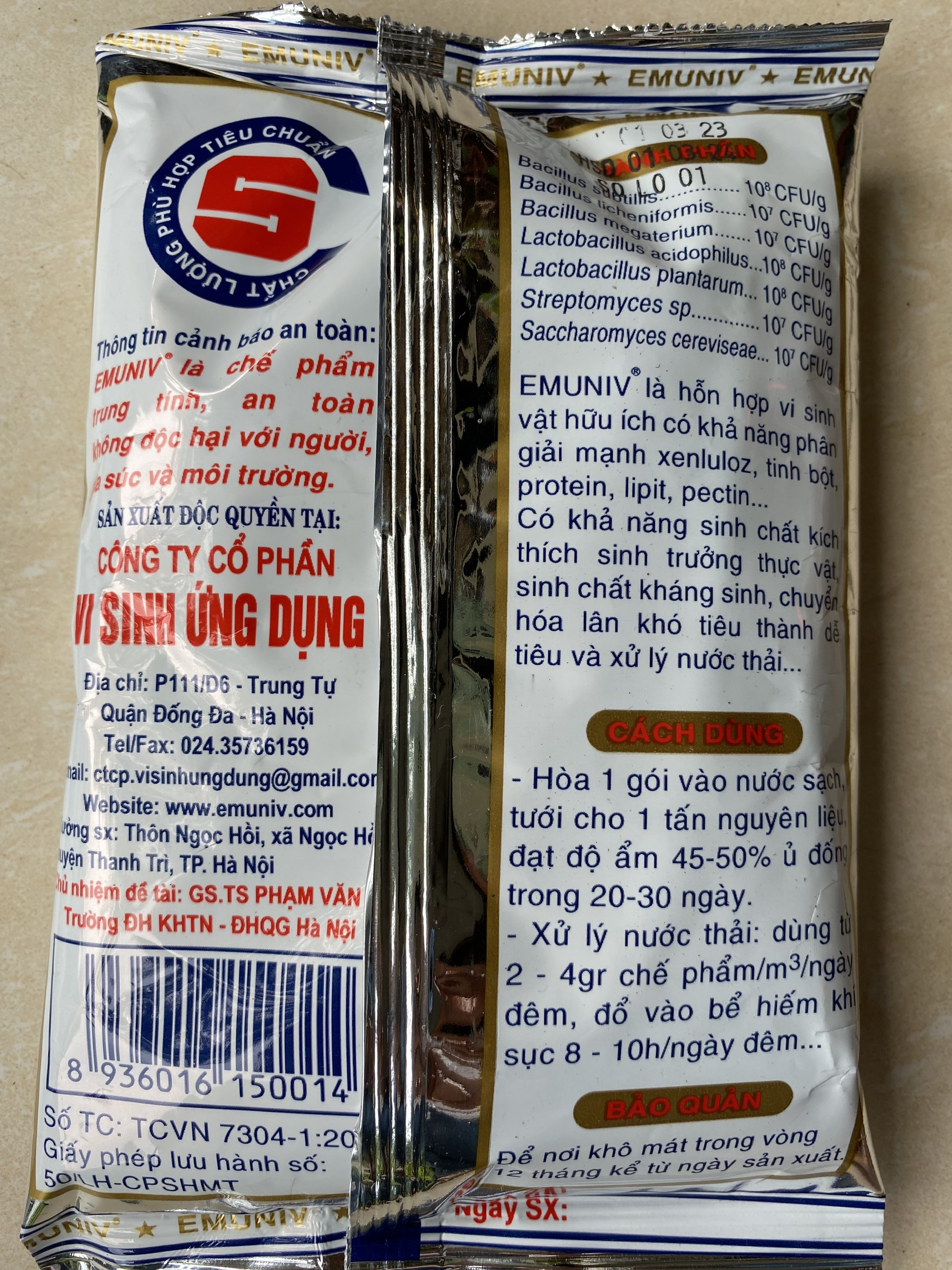 CHẾ PHẨM VI SINH ỨNG DỤNG EMUNIV GÓI 200 GR
