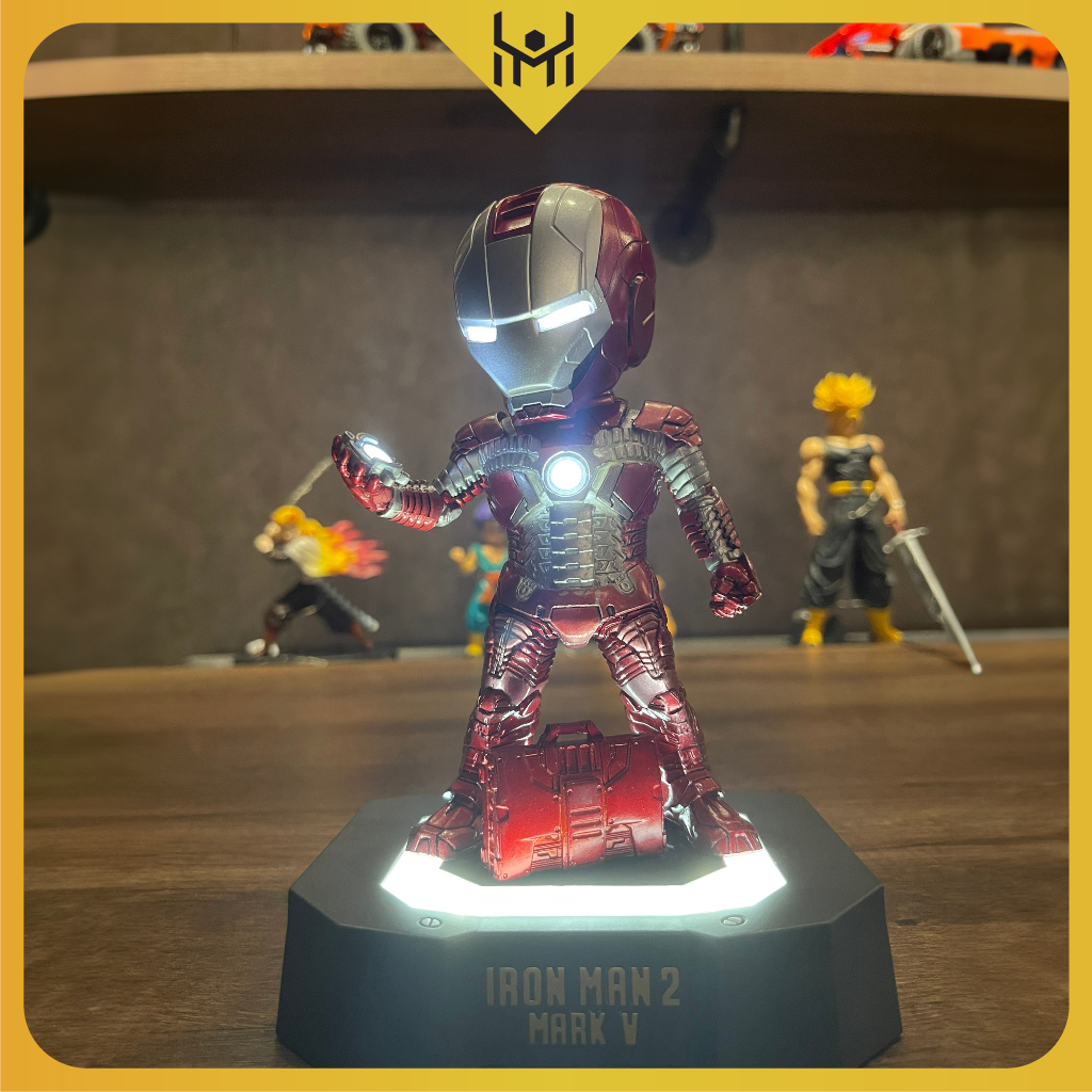 [CÓ LED] - Mô Hình Marvel Ironman MK2 chibi siêu chất, cao 20cm - Figure Ironman - Led đẹp