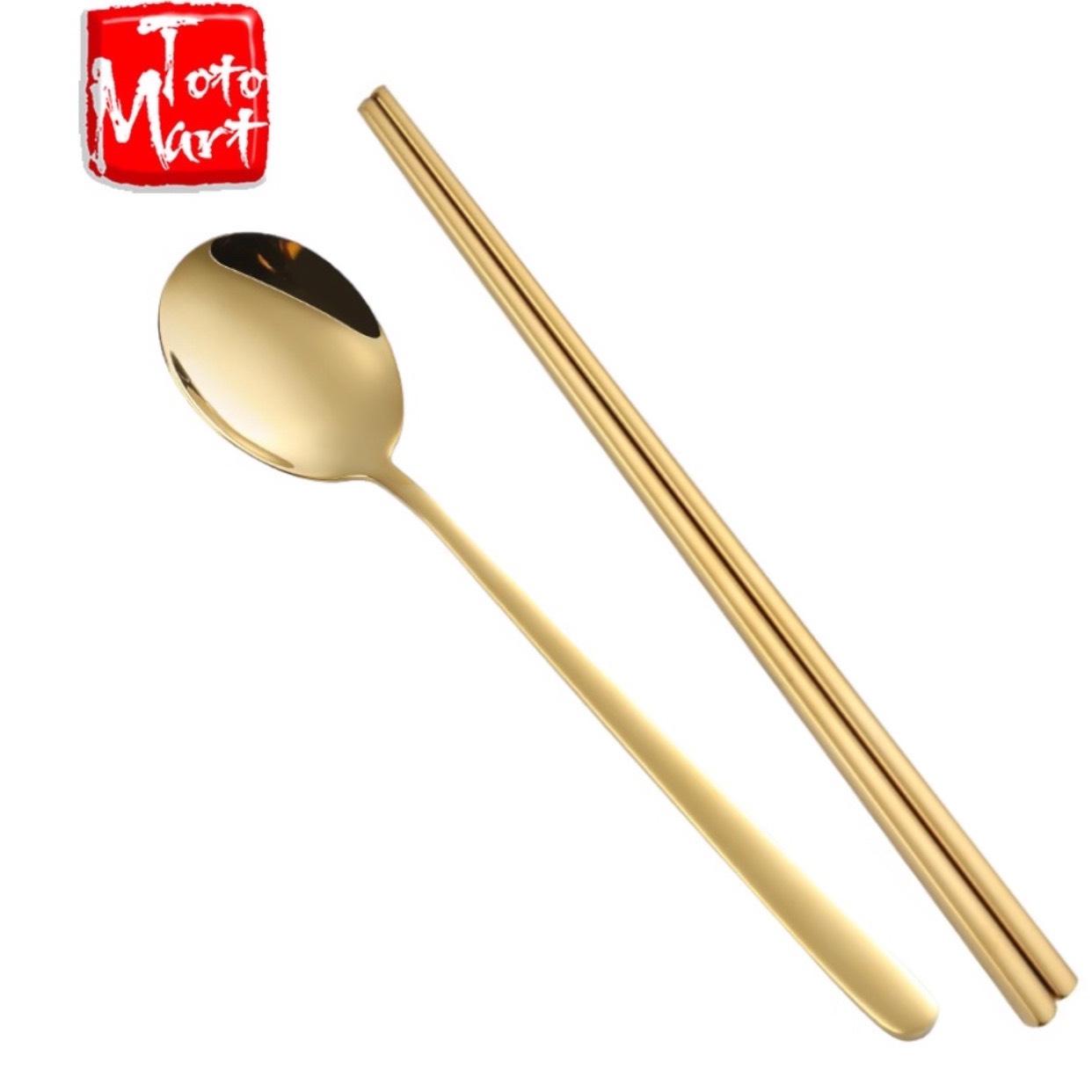 Bộ đũa muỗng vàng inox cao cấp Hàn Quốc