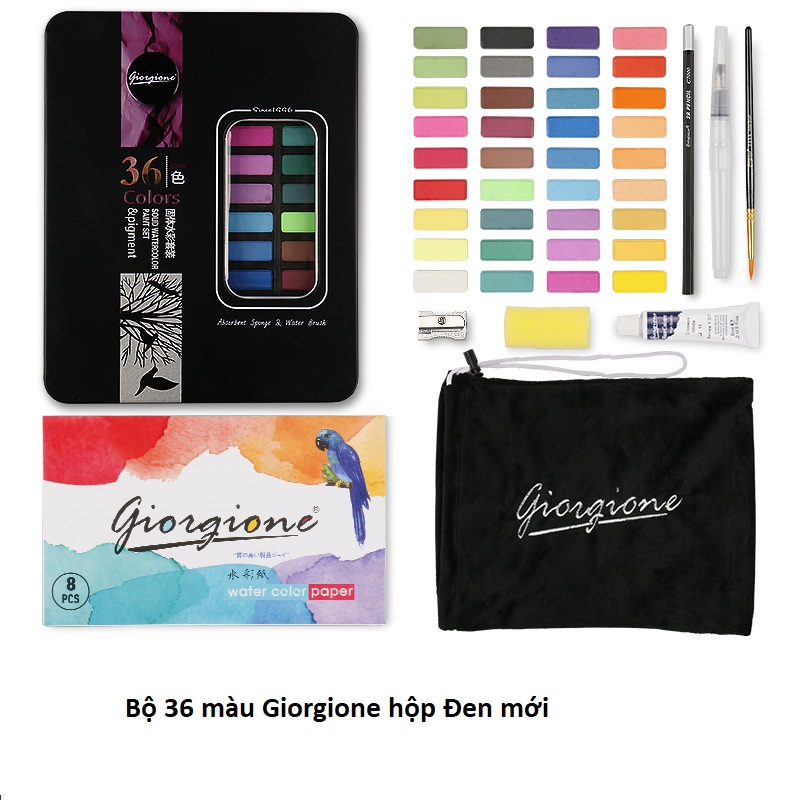 Màu Nước Giorgione  cao cấp-Full màu Bộ 36 màu mới tô màu hạnh phúc Lalunavn