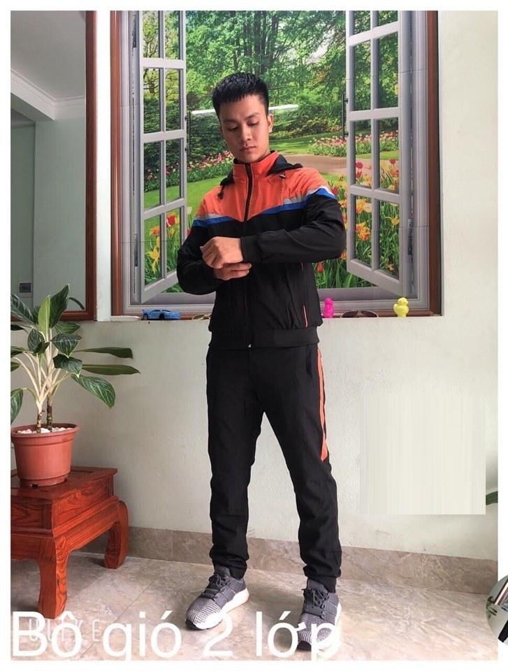 Bộ thể thao nam chất gió 2 lớp cao cấp