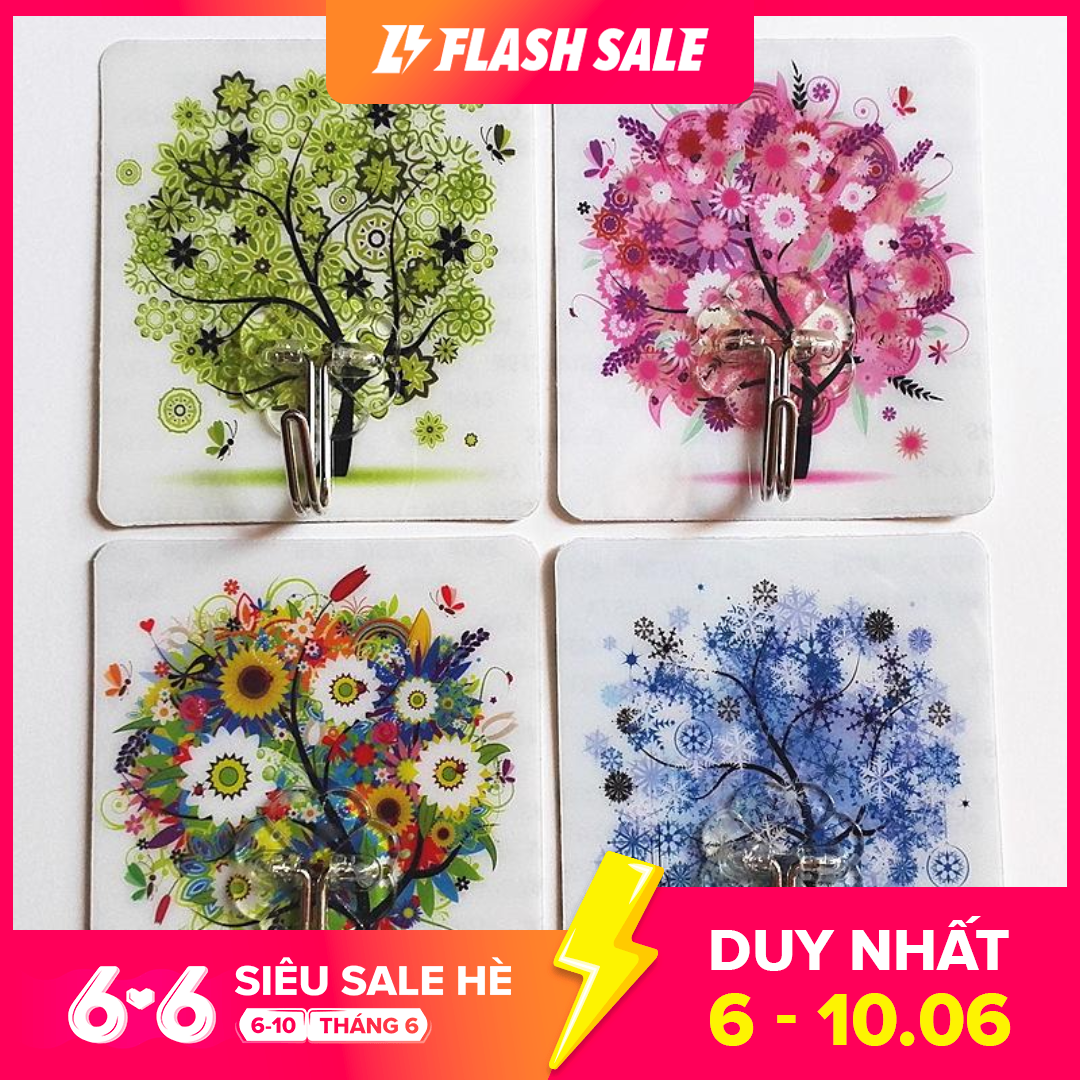 1 Móc Dán Tường Chịu Lực Treo Đồ Họa Tiết 3D