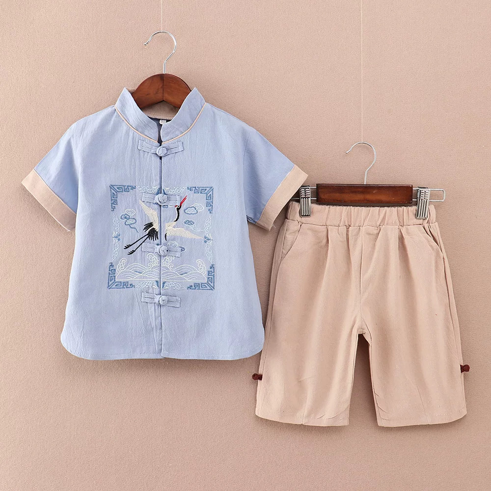 Bộ cộc tay con cò chất đũi xước cao cấp cực xinh cho bé, đồ bộ cộc tay cho bé trai bé gái 7-28kg moonhouse