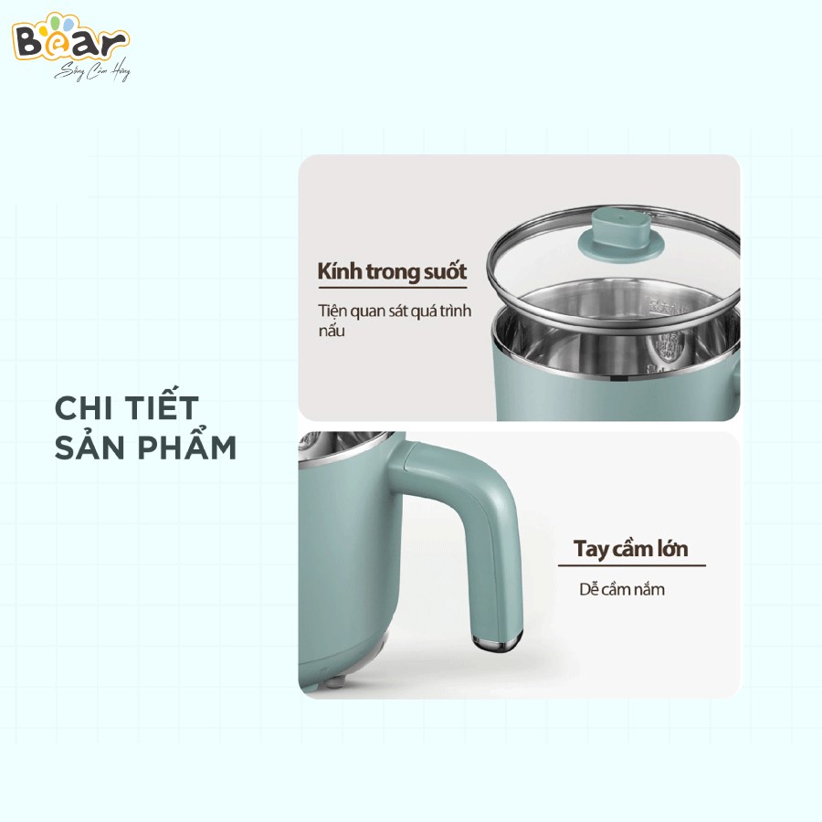 Nồi lẩu hấp đa năng Bear DRG-D12M5 - Bản QT
