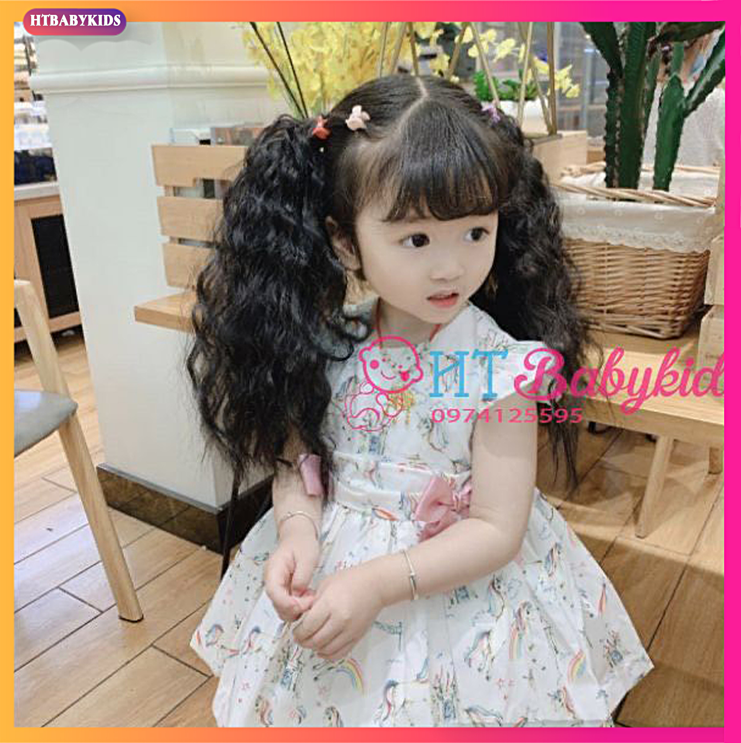 Tóc Giả Bé Gái, Tóc Cột Xù Mì Dành Cho Bé Gái