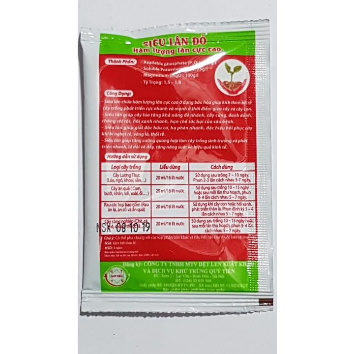 2 GÓI Phân bón Siêu Lân Đỏ dùng cho hoa hồng