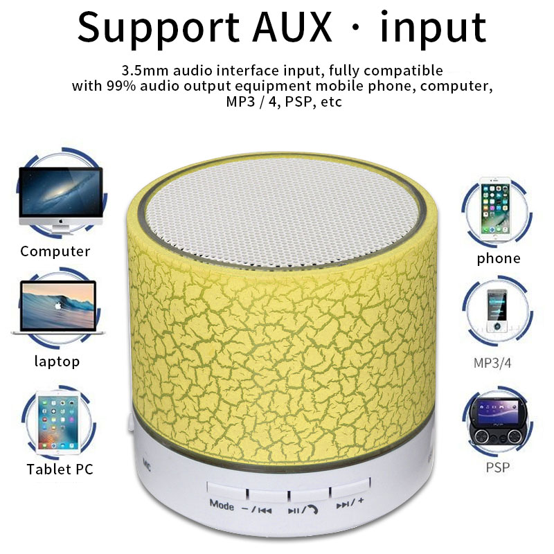 [Đồng hồ LED miễn phí] COD Mini Bluetooth LED nhấp nháy Loa Bluetooth Mini Loa di động với đèn LED Loa mini