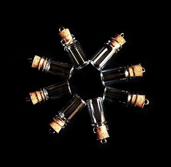 BỘ 5 chai bộ 2 CHAI LỌ THỦY TINH NÚT BẦN 1ml có dây móc khóa