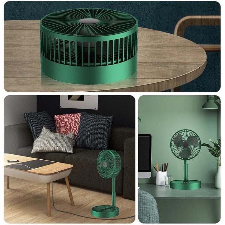 Quạt tích điện để bàn gấp gọn 3 cấp độ gió, Quạt mini sạc điện, quạt mini để bàn