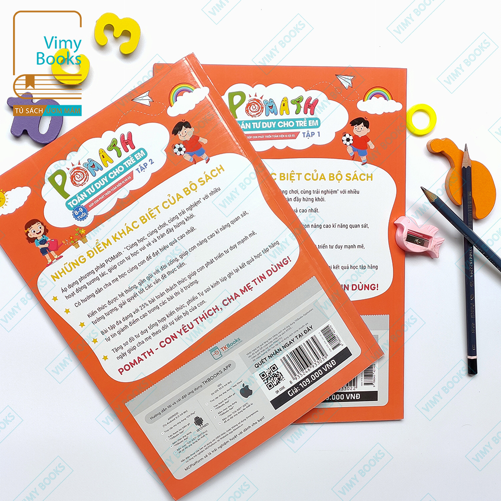 Sách - Combo Toán Tư Duy Pomath Cho Trẻ 8 - 9 Tuổi (Lớp 3)