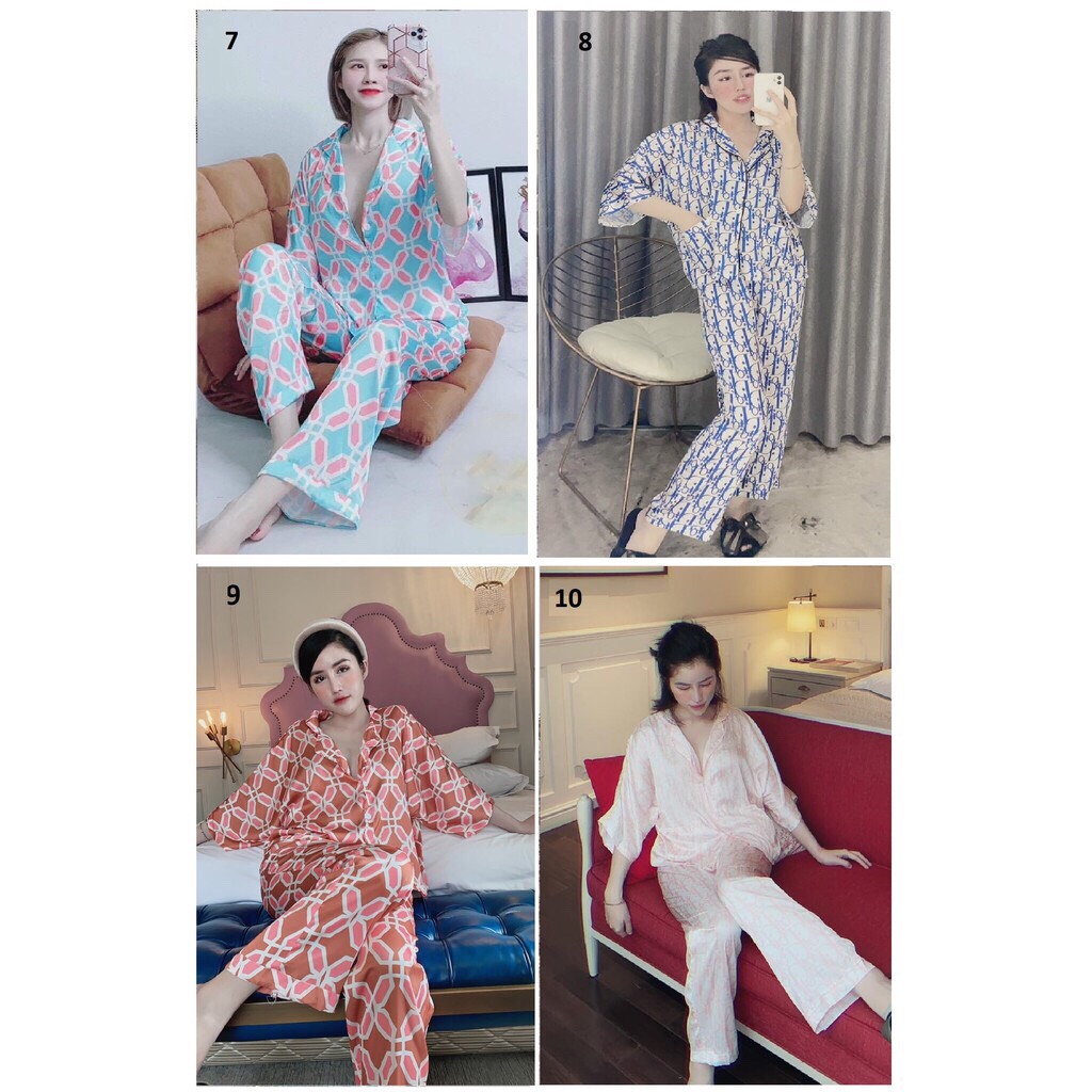 [HCM]Đồ Bộ Lụa Latin - Tay Cánh Dơi Quần Dài (50-63kg) (P1)