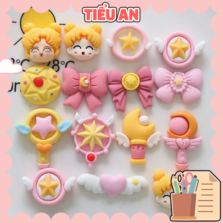 Charm (C548) slime/ Dụng Cụ Charm Trang Trí [Ko Keo & Nút] Thủy Thủ Mặt Trăng