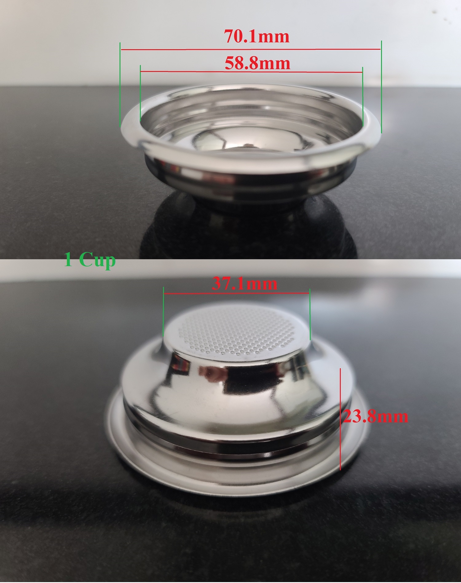 Giỏ lọc cho máy cà phê 1 Cup, 1.5 Cup, 2 Cup, 3 Cup kích thước 58mm