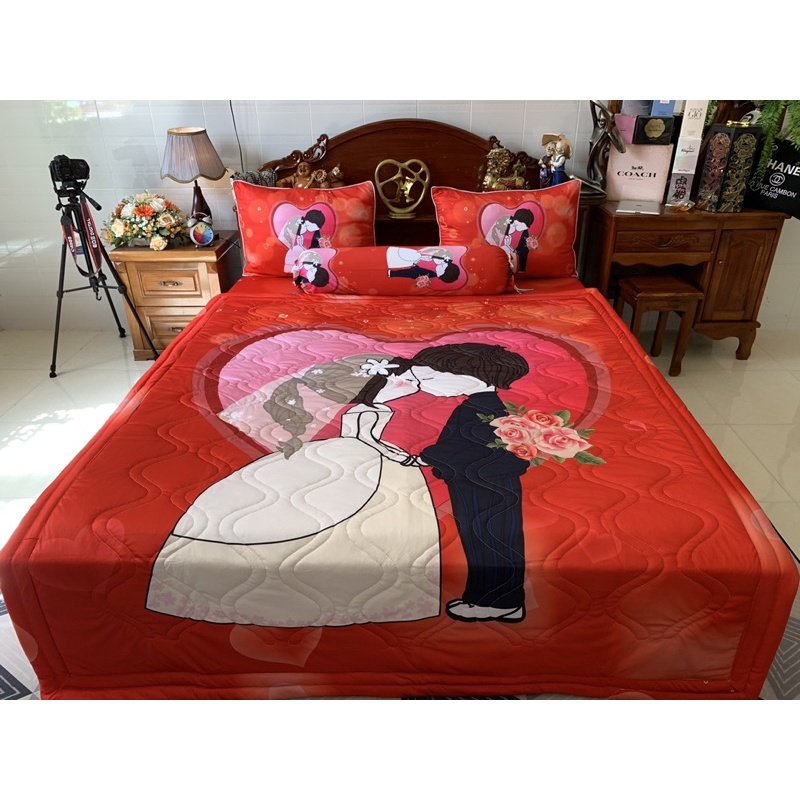 Bộ ga gối lạnh 5D Cao Cấp mùa cưới