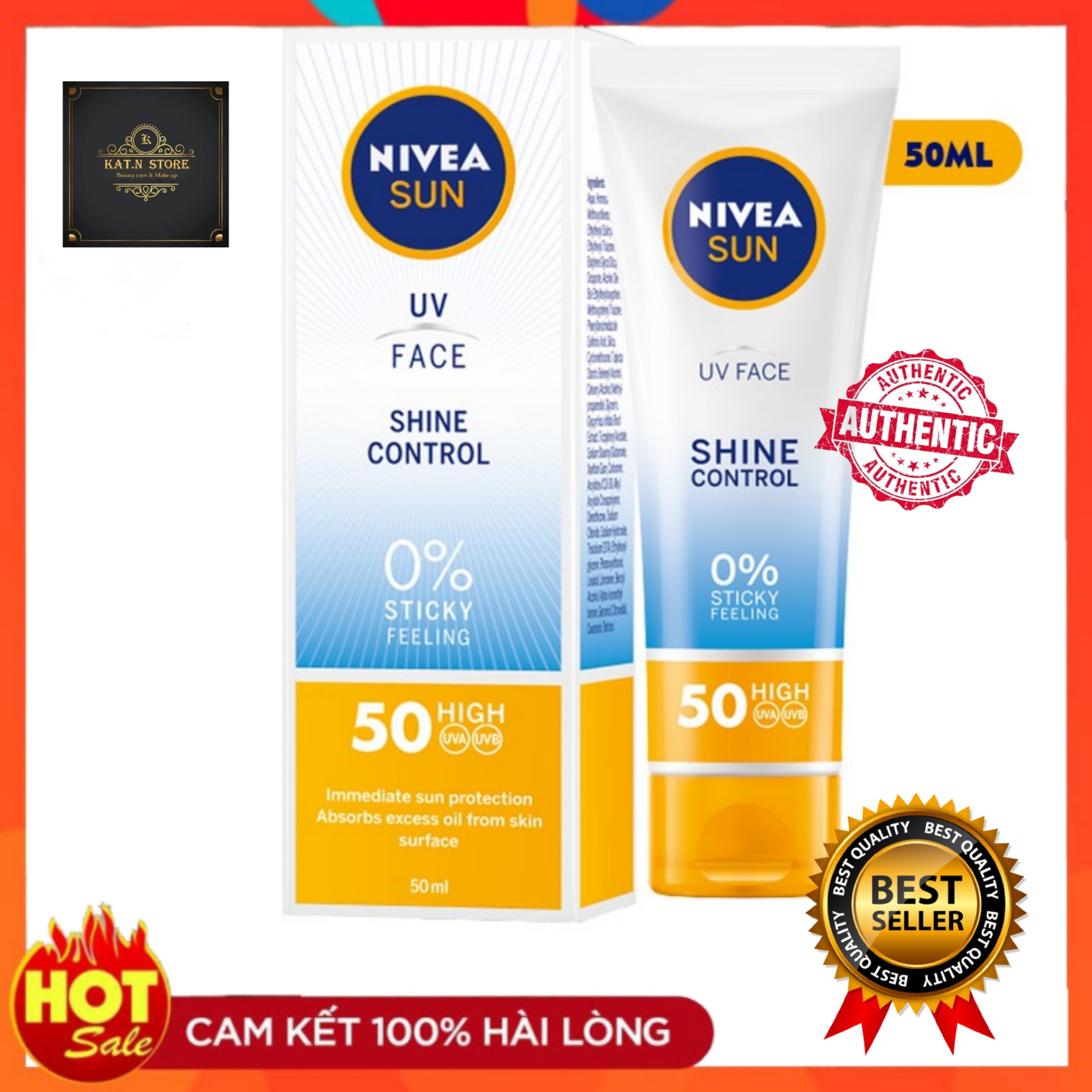Kem Chống Nắng Nivea Sun UV Face Shine Control 50 ML