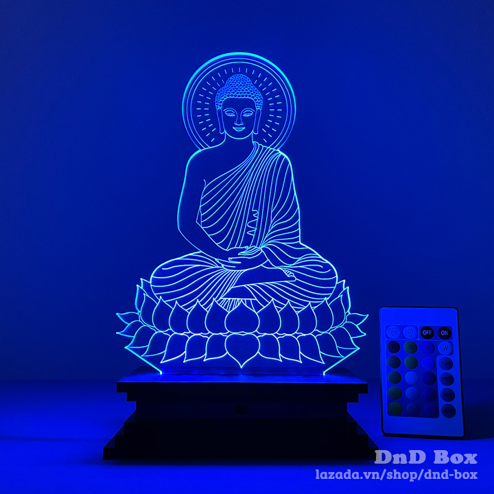[HCM] Đèn led 3D hình Phật Thích Ca - Mẫu hình ngồi - DnD Box