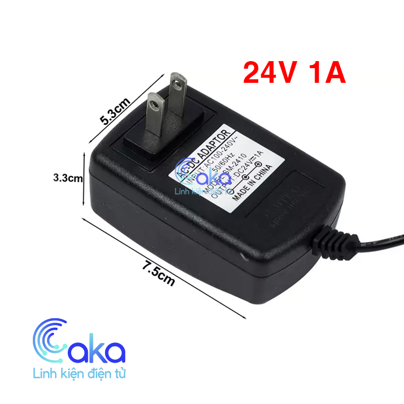 Nguồn Adapter 24V 1A chuôi nguồn 5.5x2.1mm